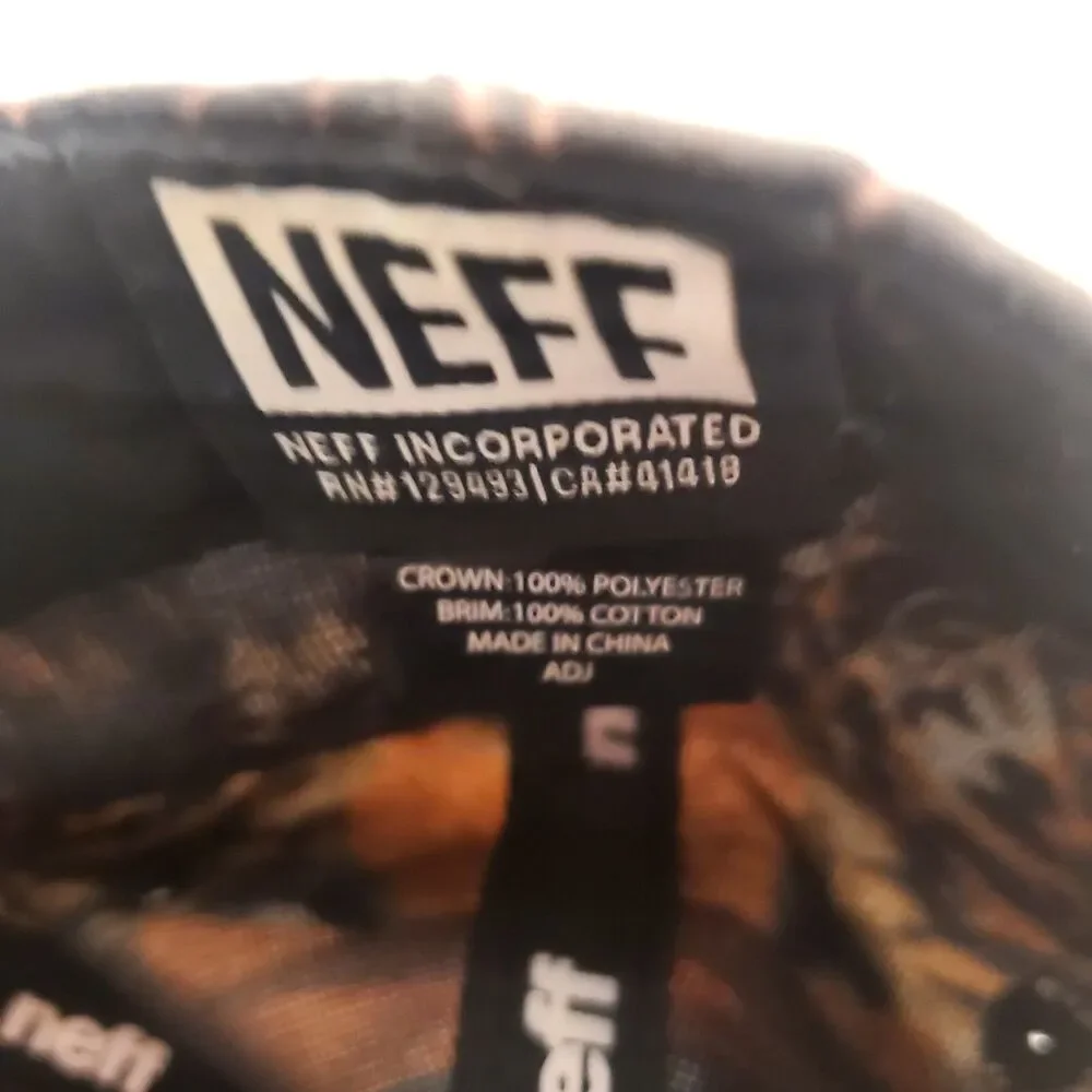 Neff Snapback Hat Tiger Run For The Hills Print Teal Brim Tropical Hat Cap